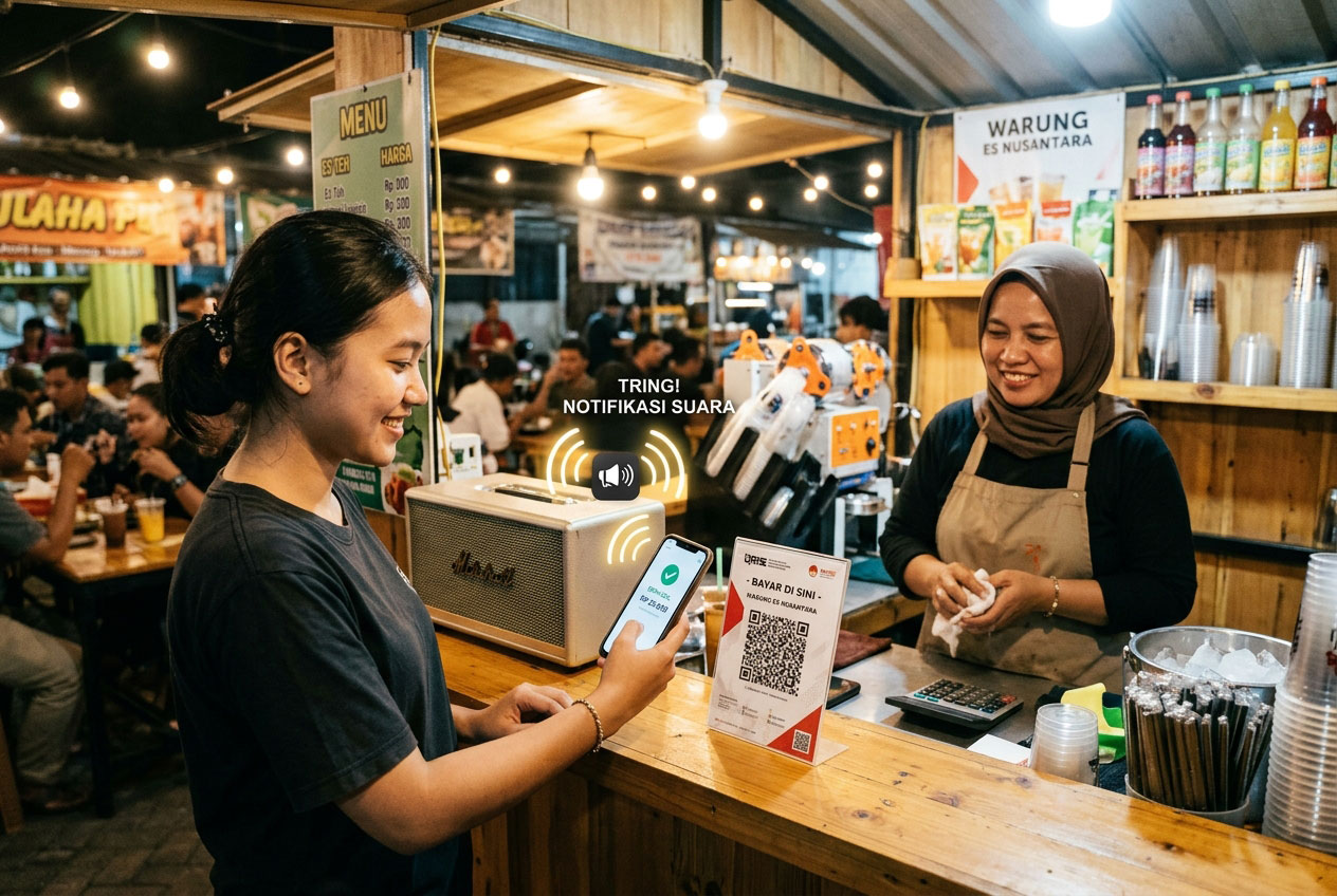 QRIS Kedai Minuman: Pembayaran Cepat dengan Notifikasi Suara Tanpa Alat